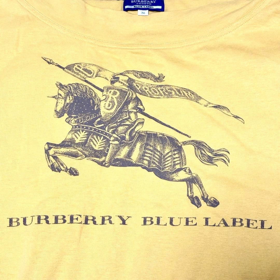 【極美品】バーバリーブルーレーベル　半袖Tシャツ　ホースロゴ　イエロー　綿100