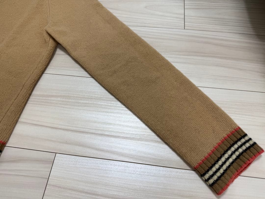 BURBERRY ウール100% カーディガン ホースロゴボタン M ベージュ