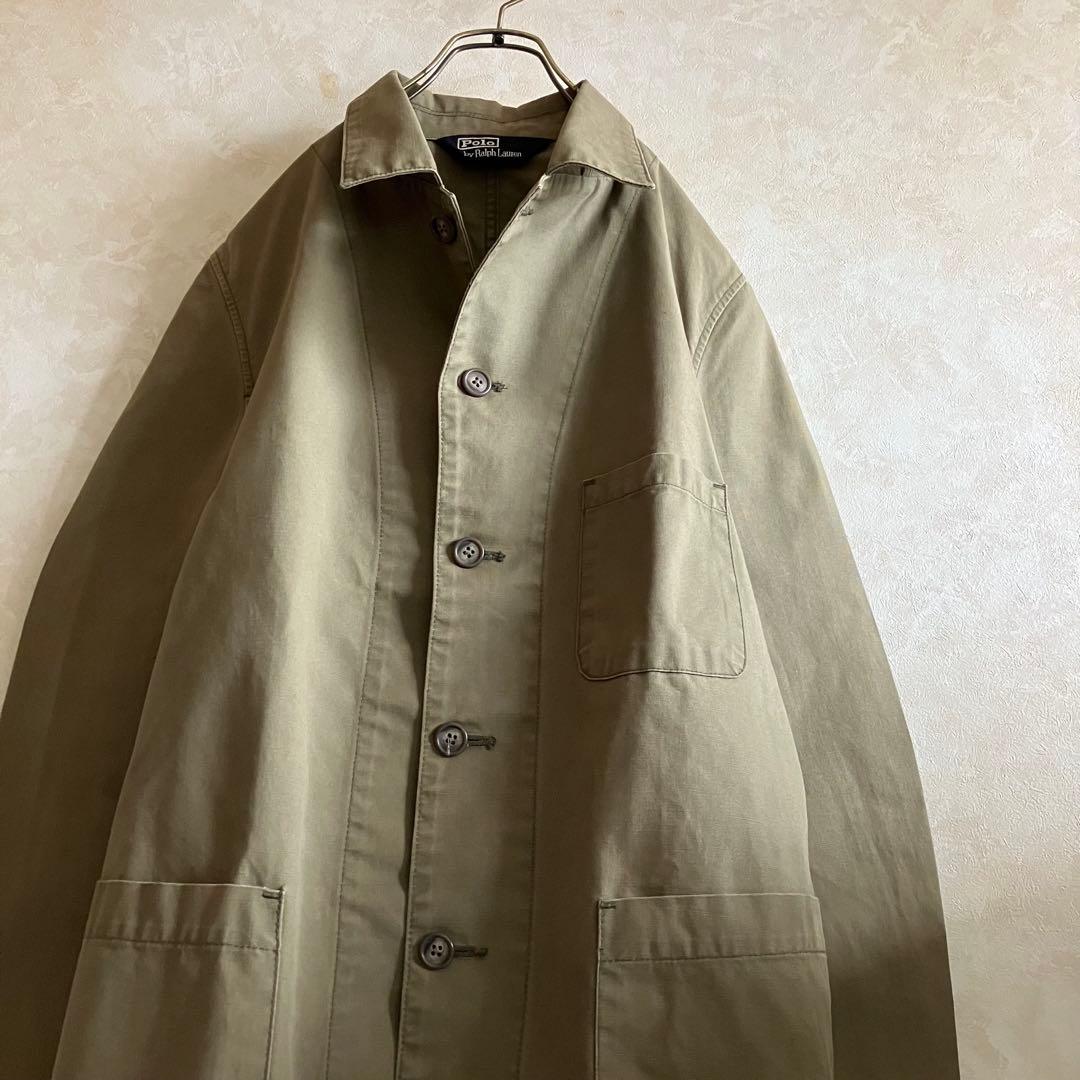 希少 90's 日本製 ラルフローレン カバーオールJKT カーキ L RRL