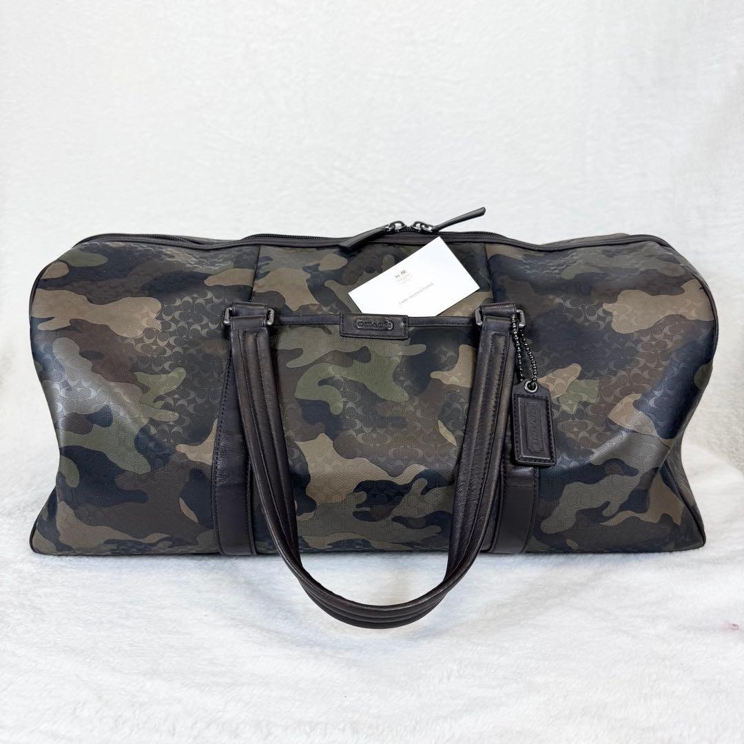 【美品・希少】COACH コーチ 大容量 ボストン ２WAY　カモフラ 迷彩