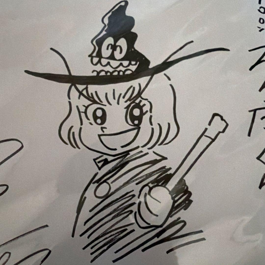 永井豪　ドロロンえん魔くん　直筆イラスト　サイン　色紙　美品