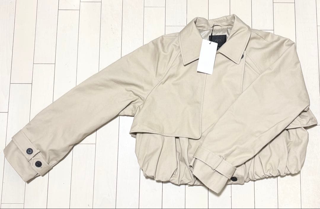 ZARA ショートバルーントレンチコート XS コムギ