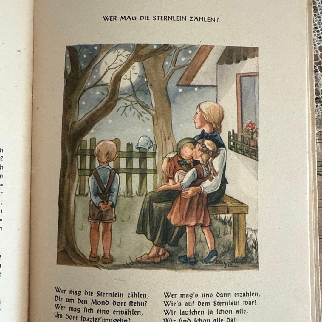1940年ビンテージ愛らしい挿絵のドイツ絵本　洋書　古書ジャンクジャーナル素材に