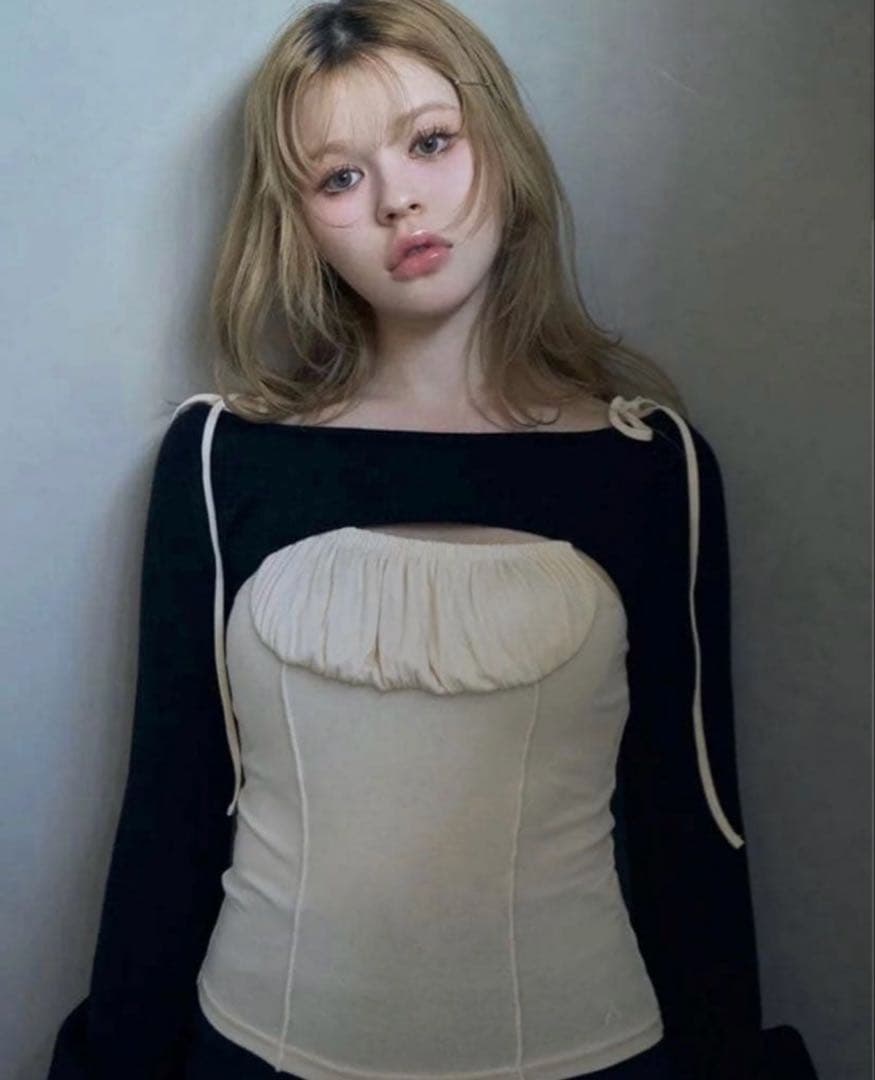 正規品 ANDMARY Sophia layered tops/black