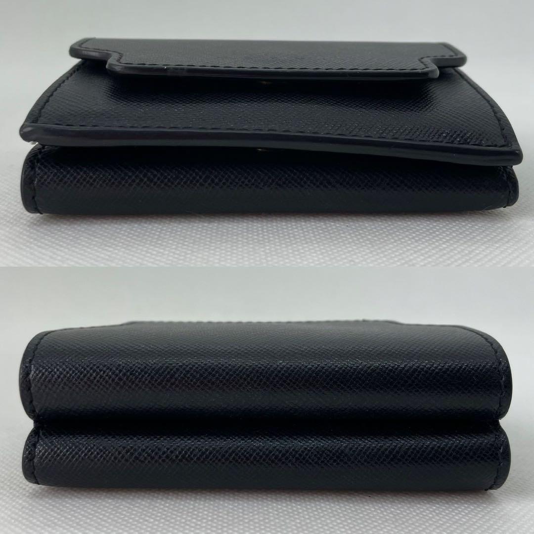 【訳あり極美品】マルニ トランク トリフォールド 三つ折り財布 小銭入れ付き 黒