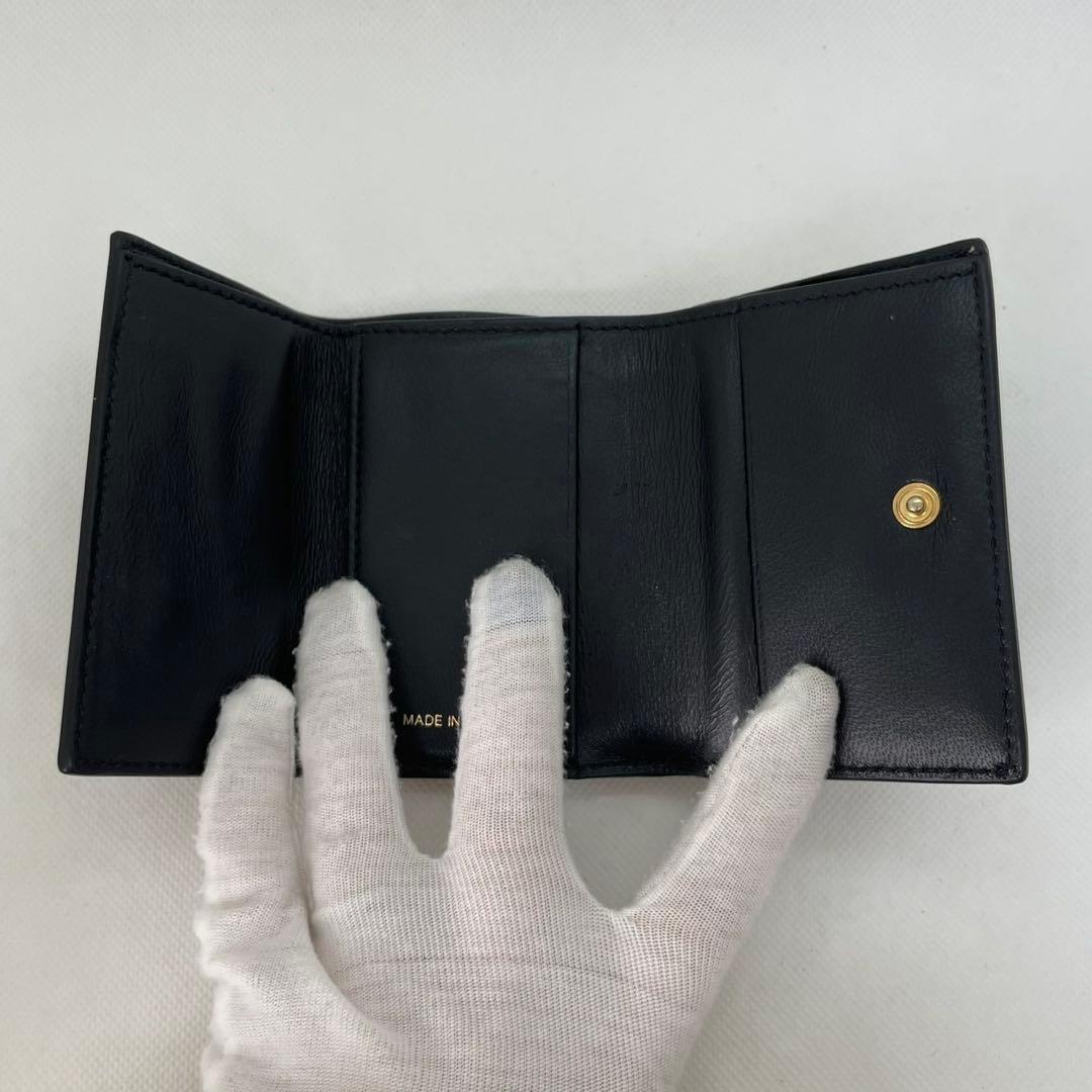 【訳あり極美品】マルニ トランク トリフォールド 三つ折り財布 小銭入れ付き 黒