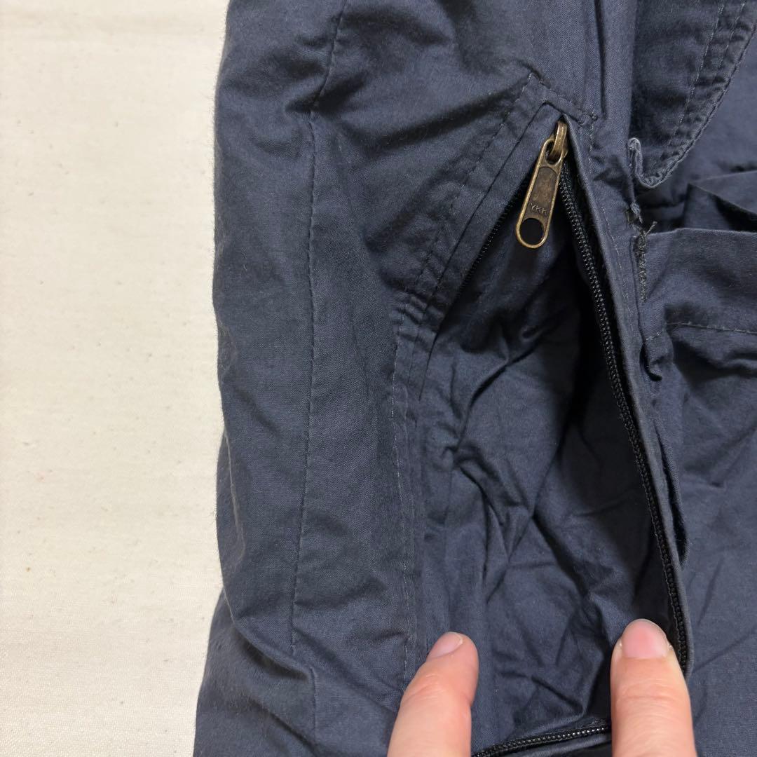 80s Woolrichコットンベスト グレー M相当 裏チェック ワークベスト