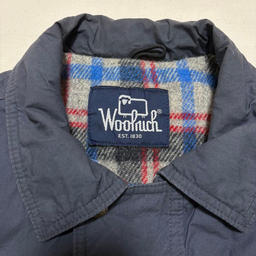 80s Woolrichコットンベスト グレー M相当 裏チェック ワークベスト