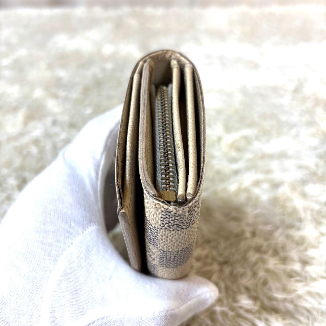 ルイ ヴィトン ダミエ アズール トレゾール 二つ折り財布 N61744