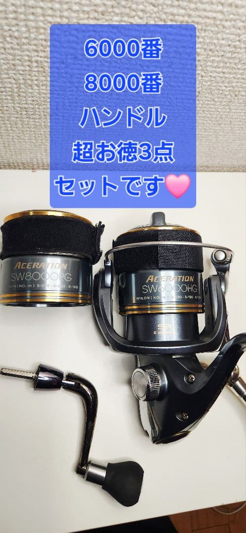 超美品　SHIMANO　ACERATION SW6000HG 8000番セット