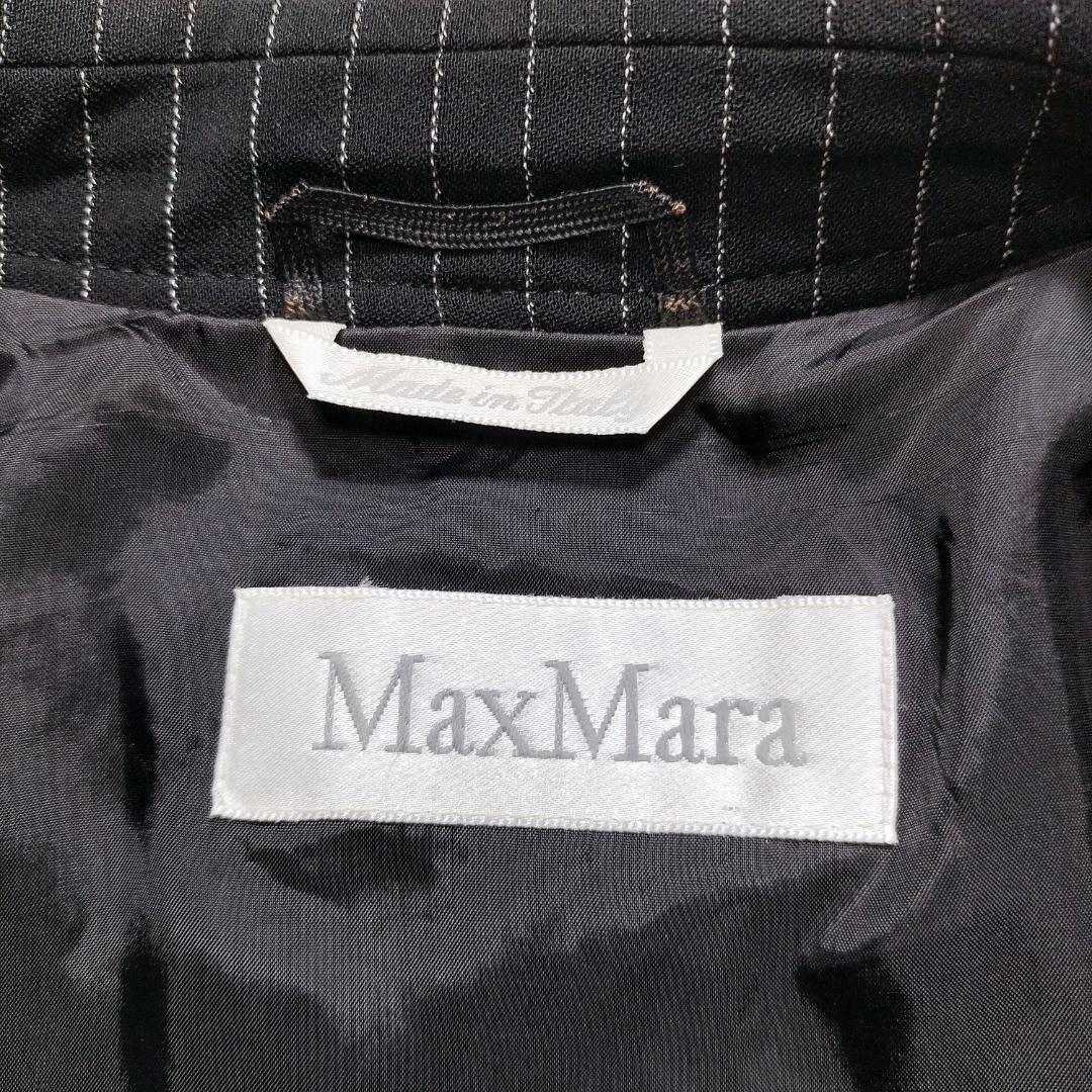 MaxMara　テーラードジャケット　ロング丈　白タグ　ストライプ　イタリア製