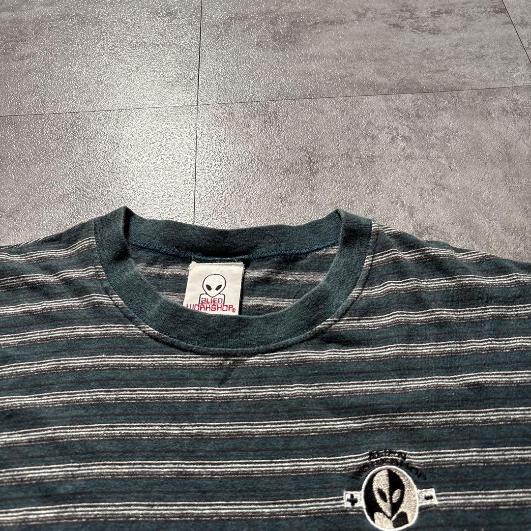 alien workshop 90s ボーダーTシャツ　袖シングル裾ダブル　半袖