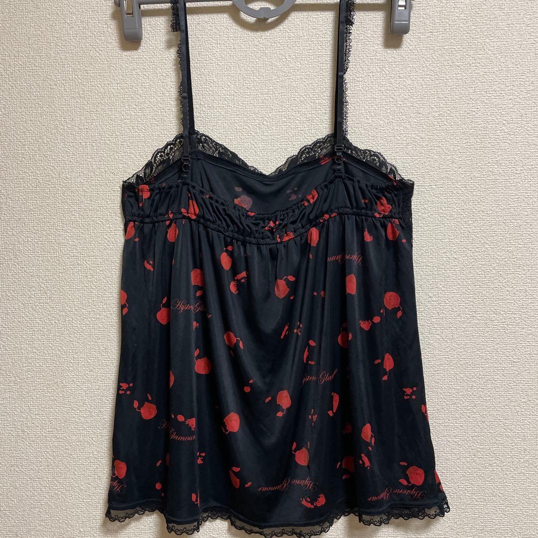Hysteric Glamour 黒いレースキャミソール 赤い林檎