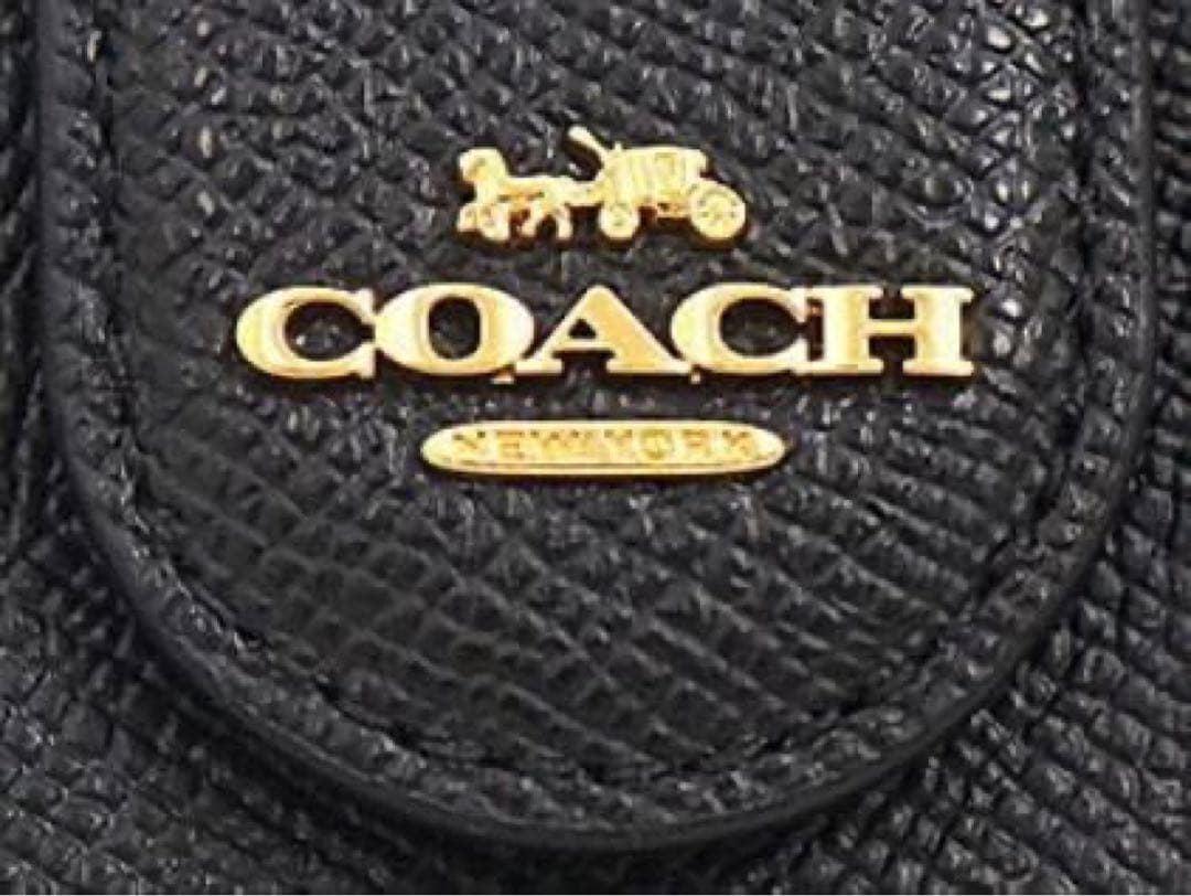 【新品・未使用】COACH コーチ F06390 二つ折り財布 ブラック レザー