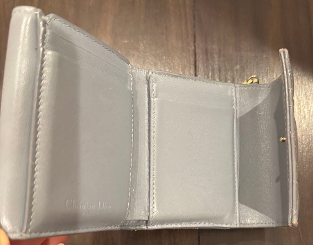 Dior lady dior ディオール　2つ折り財布　ブルー