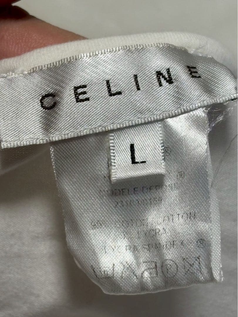 CELINE セリーヌ　スタッズロゴ　Tシャツ　カットソー　白　y2k