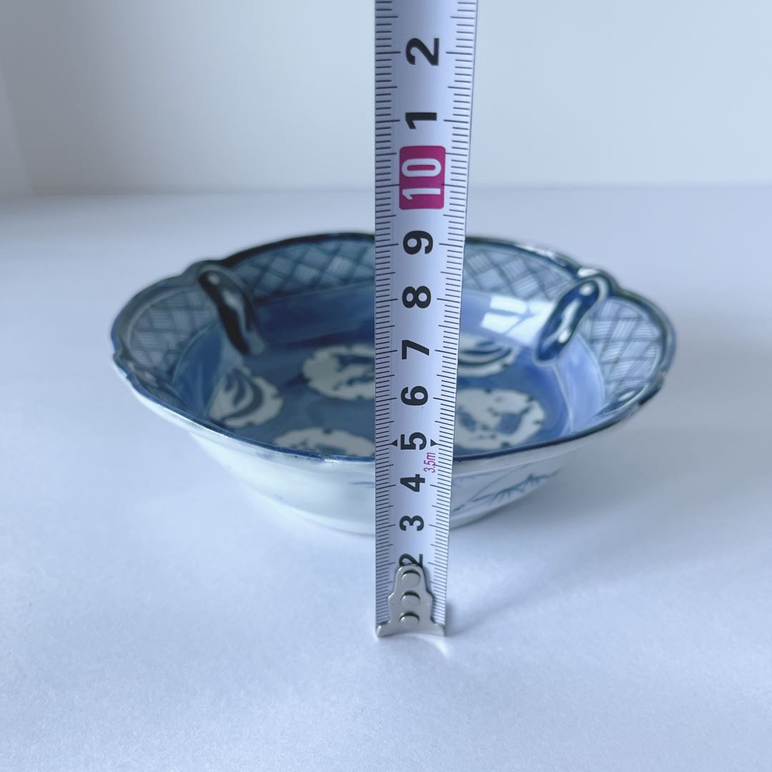古伊万里　染付　雪輪に梅　膾皿　向付　骨董
