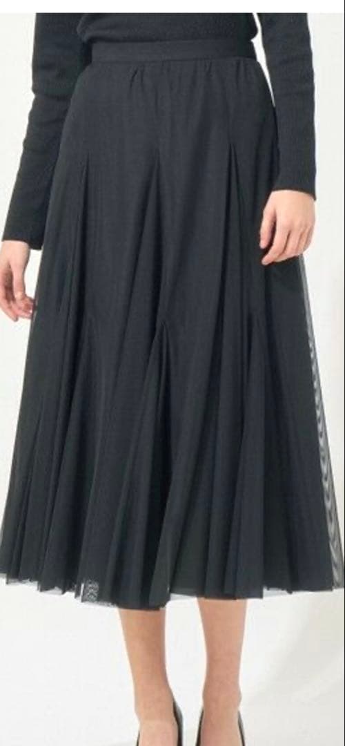 【美品】 ANAYI アナイ シャイニー チュール マチ フレア スカート　36