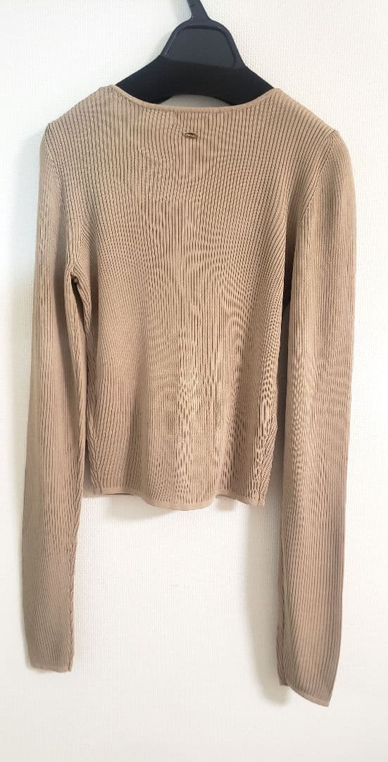 【新品】anuansリュクスビスコースリブニット　ベージュ