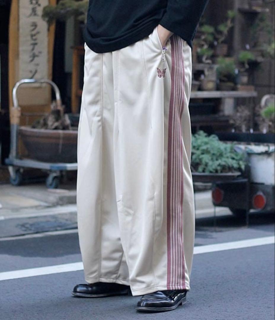 needles 25ss H.D.Track Pantアイボリー×ピンクSサイズ