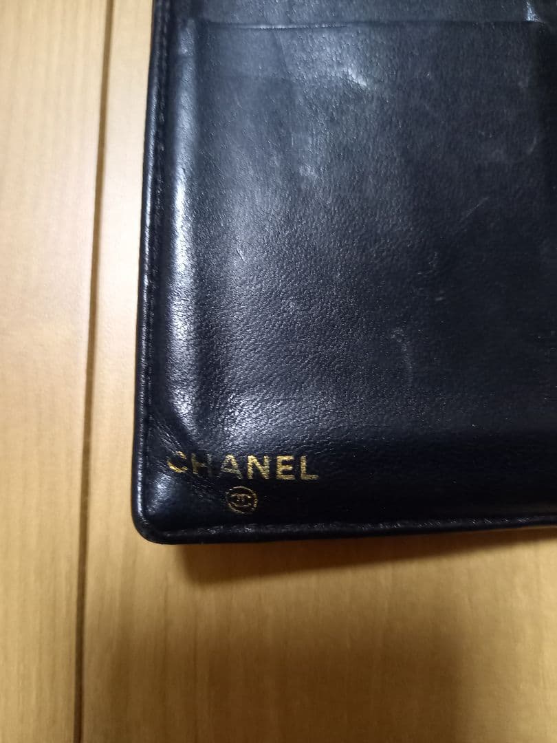 シャネル CHANEL 財布 キャビアスキン ココマーク ブラック 二つ折り財布