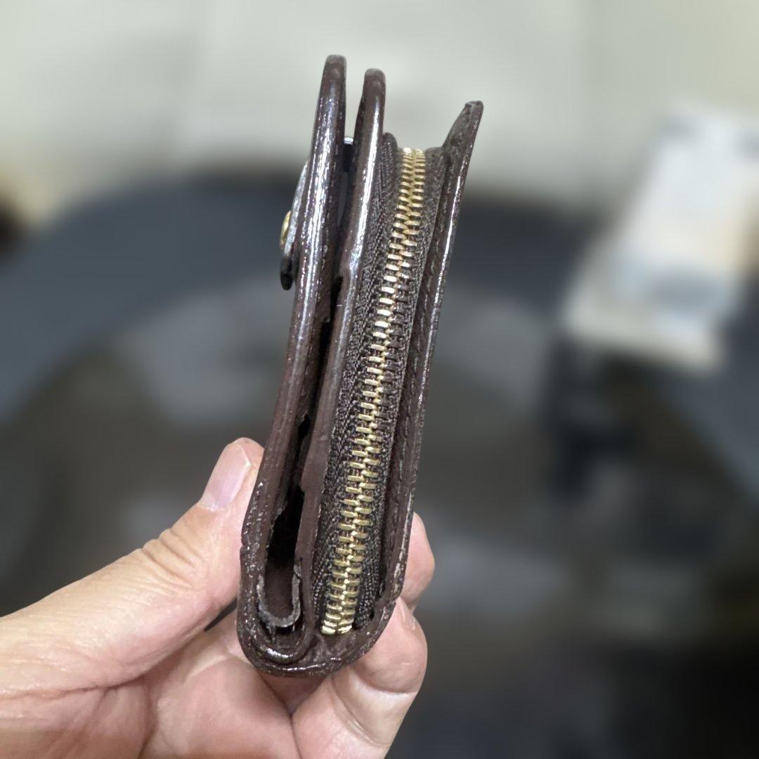 ⑧☆優良品☆ダミエ ♪コンパクトジップ 折り財布