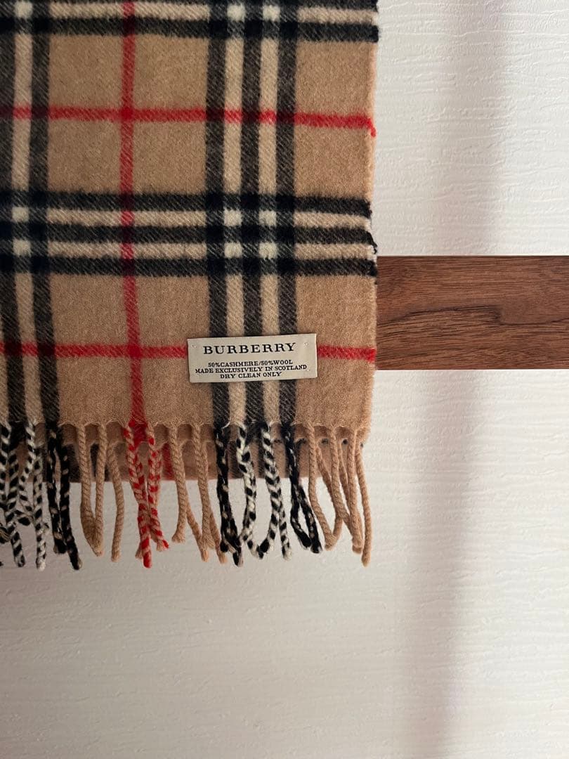 BURBERRY チェック柄マフラー カシミヤウール