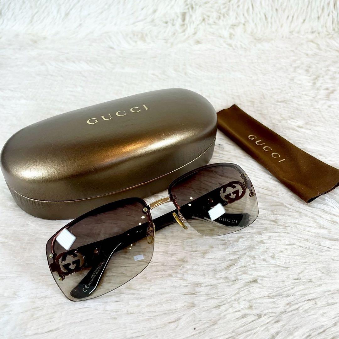 美品　GUCCI　サングラス　GG2804　GGロゴ　ブラウンレンズ・テンプル