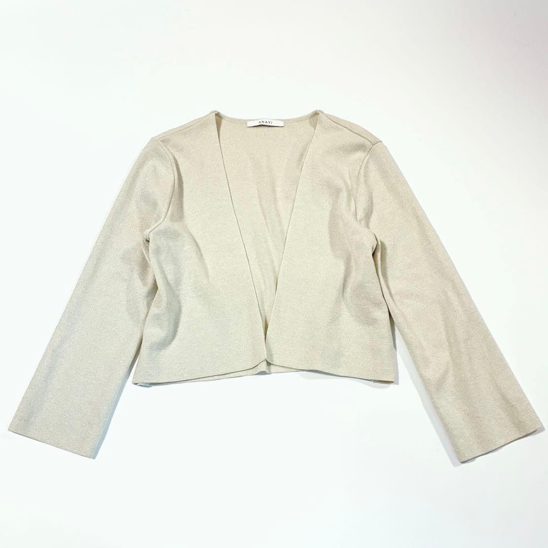 【極美品】ANAYI カーディガン ショート ボレロ ラメ 日本製 38