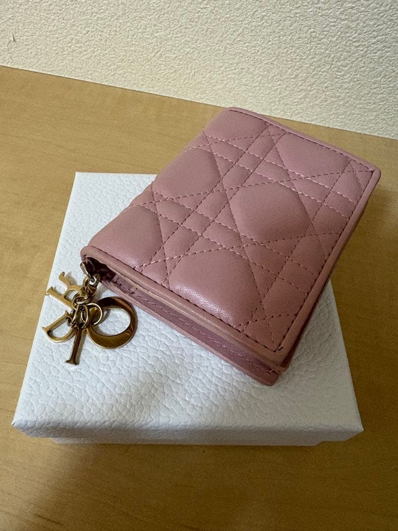 Lady Dior Gardenia ピンク 二つ折り ミニ 財布