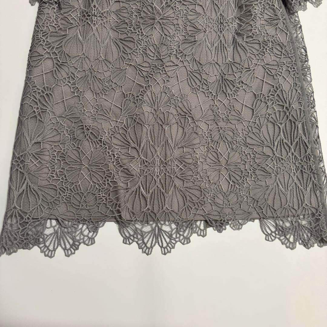 ADORE アドーア　アールデコレースワンピース　グレー