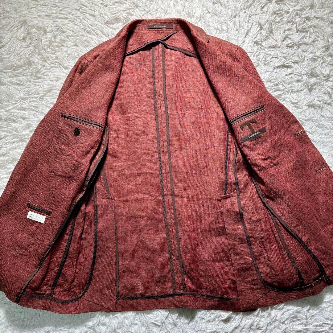 【美品】TAGLIATORE テーラードジャケット　リネン100% 46