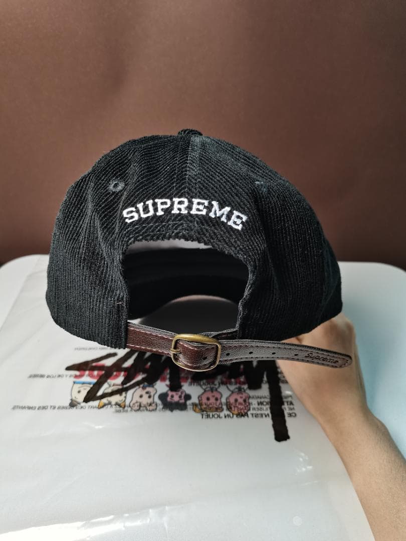 SUPREME コーデュロイ ベースボールキャップ 黒