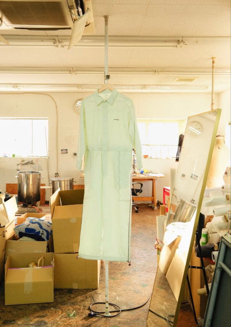 【美品】PAMM パム ゆれるふきんのジャンプスーツ アイスグリーン
