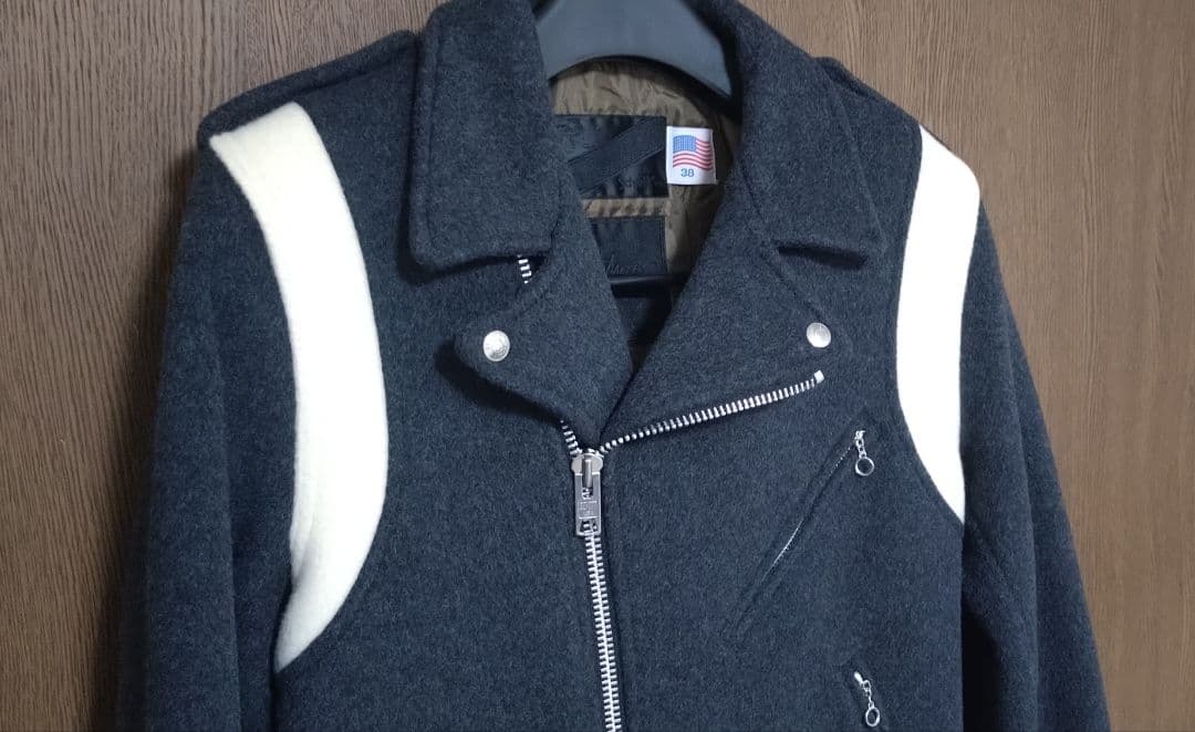 美品！Schott × STUSSYコラボ メルトンウールライダースジャケット
