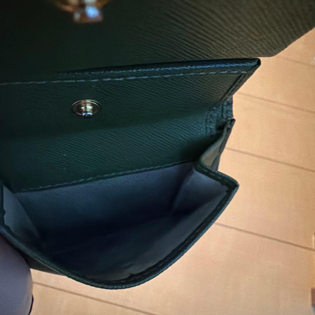 marni グリーン　レザー製2つ折りウォレット