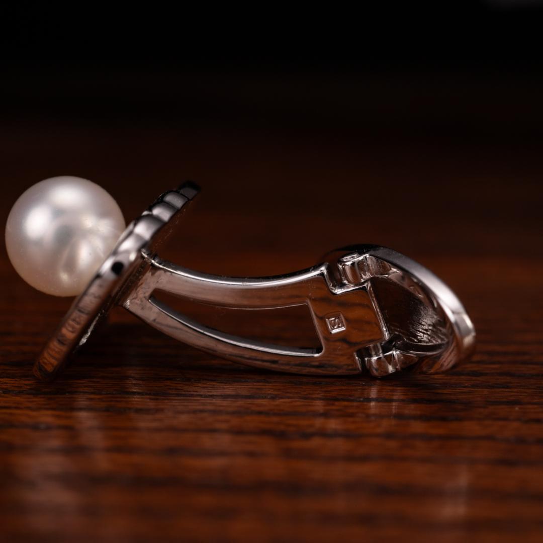 箱付き 世界最高品質ミキモト MIKIMOTO silver 真珠 カフスボタン