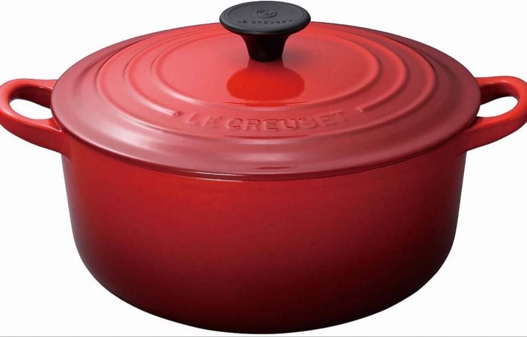 ルクルーゼ ココットロンド 22cm チェリーレッド両手鍋 LE CREUSET
