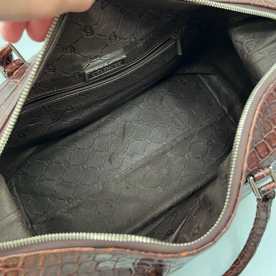セレンシー マットクロコダイル ボストンバッグ エキゾチックレザー