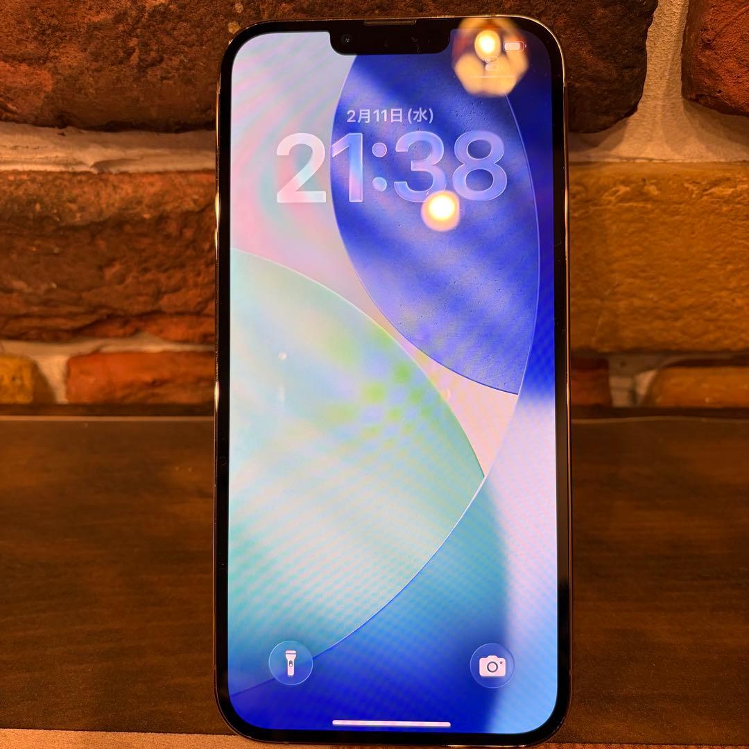 超美品BT80% iPhone13Pro MAX 256Gゴールド SIMフリー