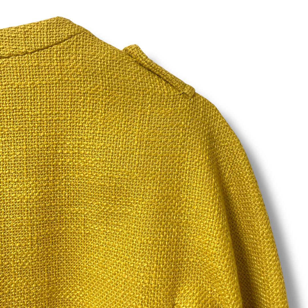 本日限定‼️【’S MaxMara】ツイード ノーカラーコート 36/S イエロー