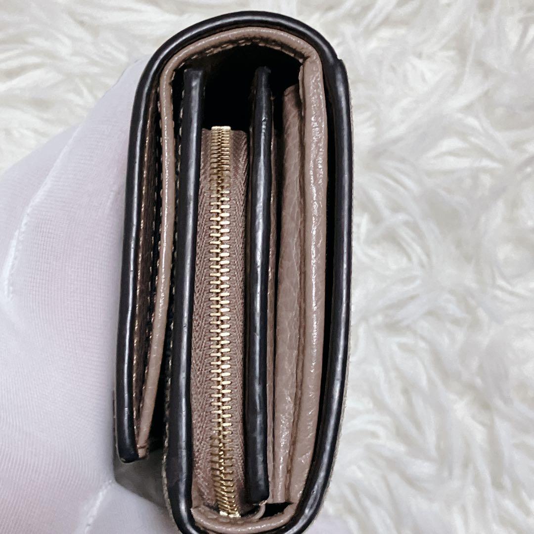 GUCCI 財布 ピンク GGマーモント二つ折り スプリーム バイカラー