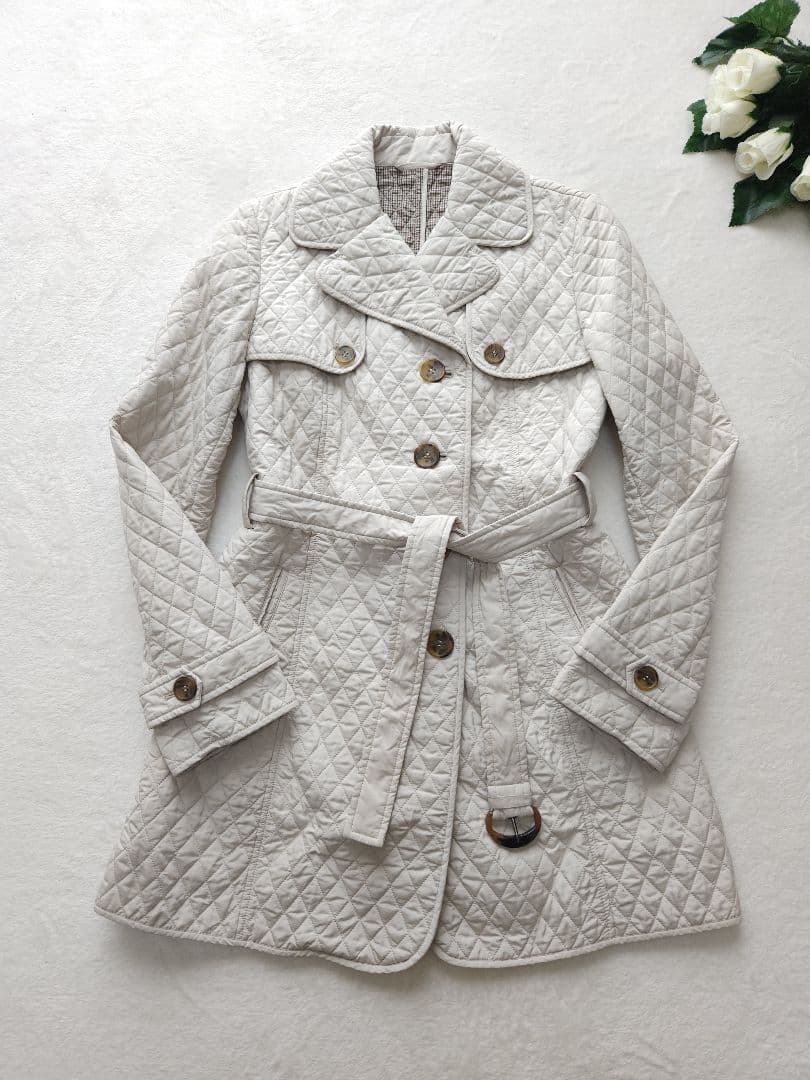 【美品 未使用】MaxMara 高級コート キルティング ベルテッド