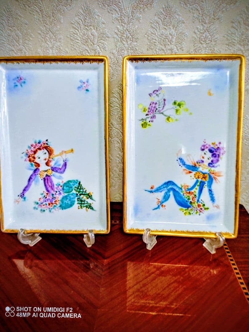 マイセンの真夏の夜の夢模写ハンドメイド2枚セット