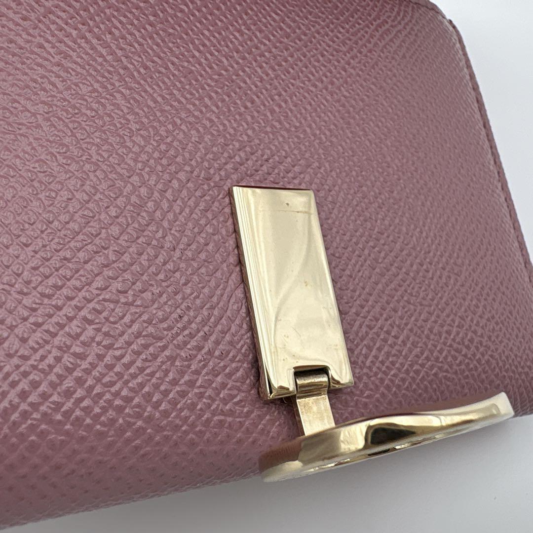 BVLGARI ブルガリ ピンクレザー三つ折り財布　裏地赤　箱・品質証明書付き