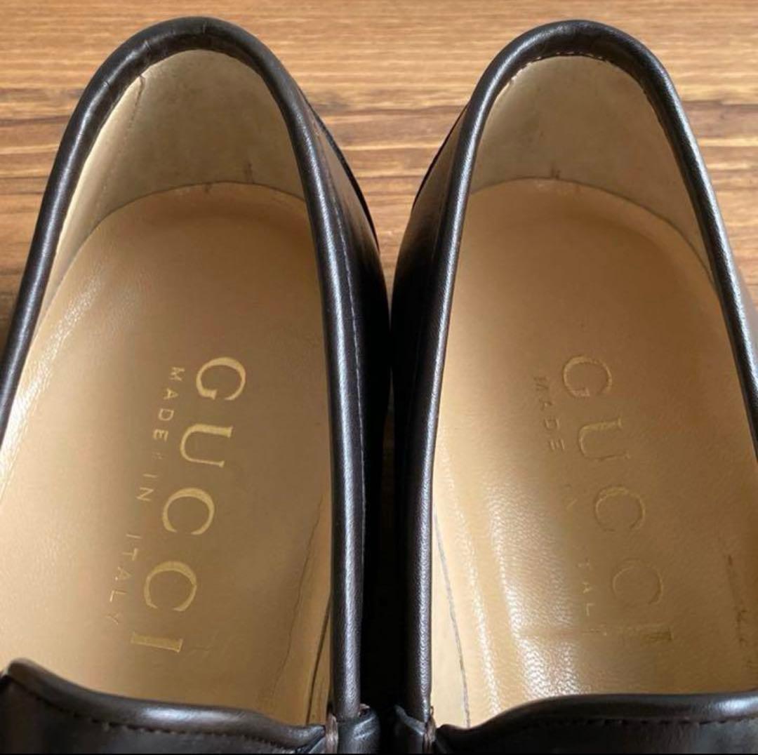 超美品　GUCCI / ビット ローファー 焦茶金 40 1/2 E 25.5