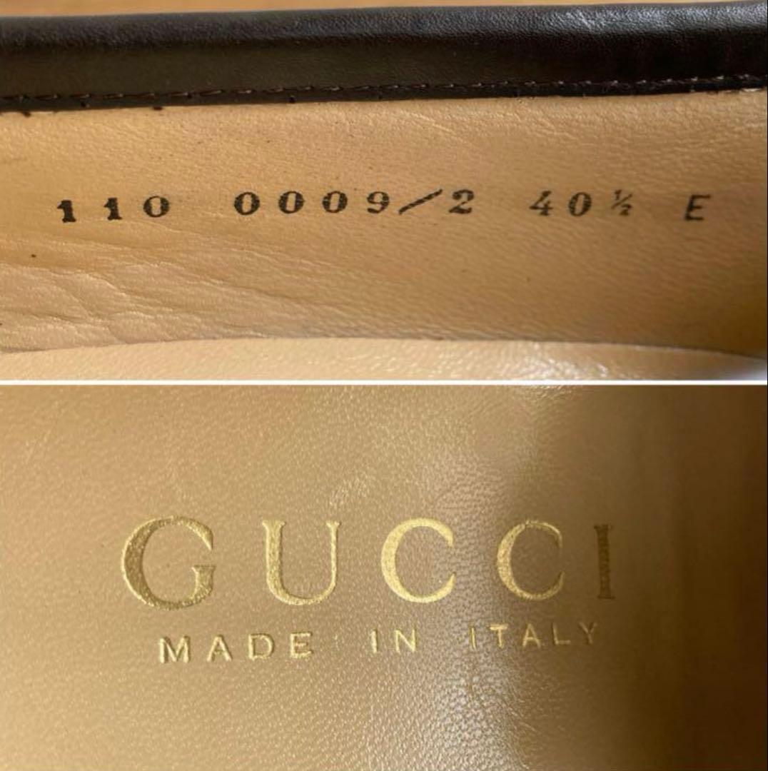 超美品　GUCCI / ビット ローファー 焦茶金 40 1/2 E 25.5