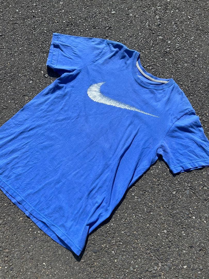 90s 00s nike tシャツ デカロゴ ギザロゴ y2k フェード 短丈