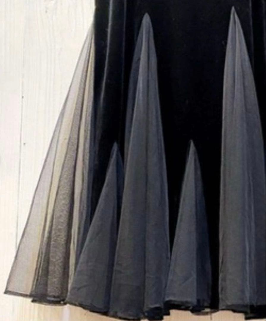 vintage❤️velours tulle black skirt