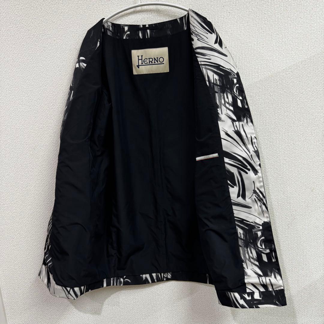 美品♡ HERNO ヘルノ ノーカラー スプリングコート サイズ42